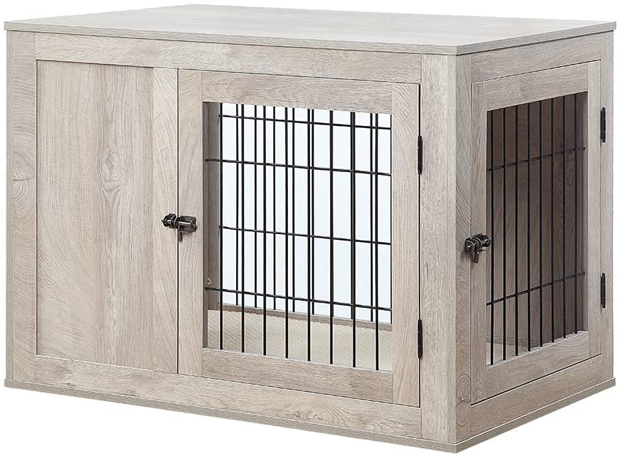 Picture of UniPaws UH5160 Medium Pet Crate with Cushion -  Weathered Grey