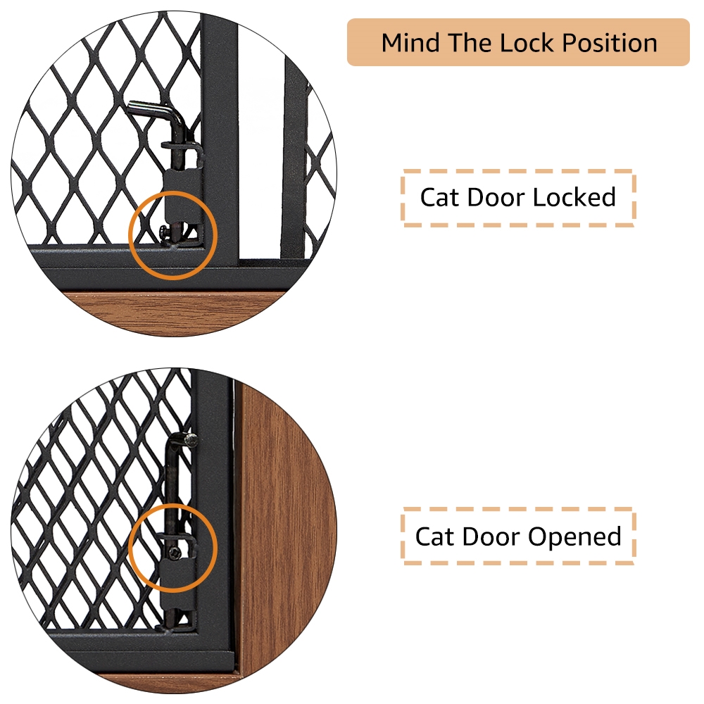 Picture of beeNbkks EV1047 beeNbkks EV1047 4 Panels Pet Gate with Small Cat Door
