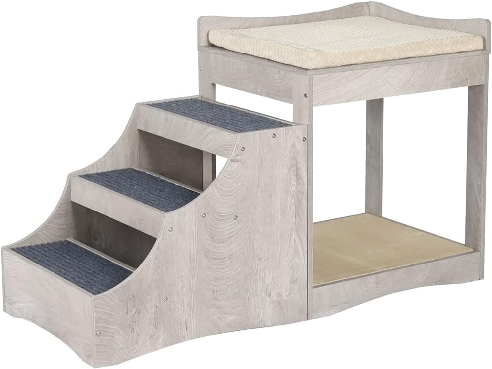 Picture of Unipaws UH5141 Pet Bunk Bed with Removable Step for Dogs & Cats