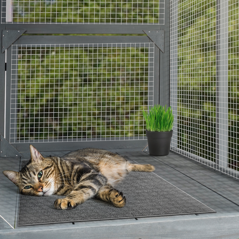 Picture of beeNbkks EV1057 beeNbkks EV1057 Cat Catio&#44; Window Box Enclosure For Indoor Cat&#44; Wooden Cat Window Perch House&#44; Expandable for Multi Cats