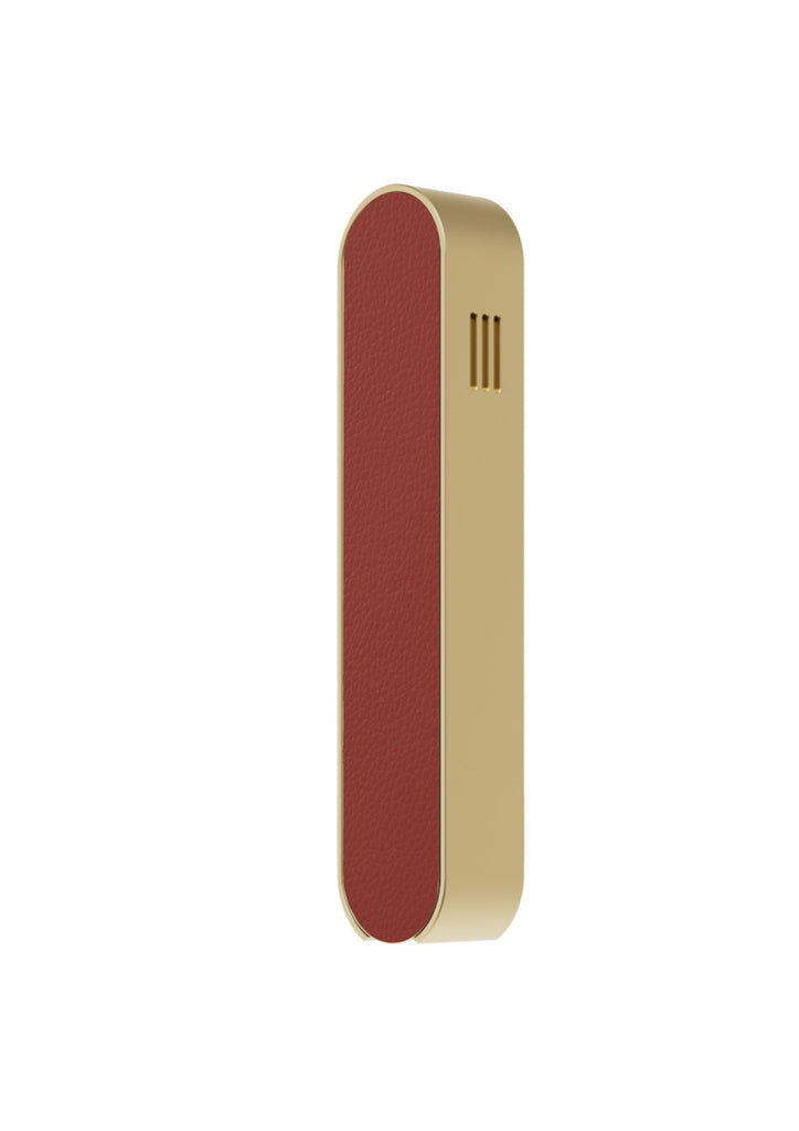 Picture of Uvtuvo Modern Judaica 1005BRLG Mezuzah & Gold Base & Brown Leather Cover