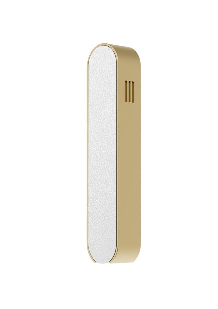 Picture of Uvtuvo Modern Judaica 1005WLG Mezuzah & Gold Base & White Leather Cover