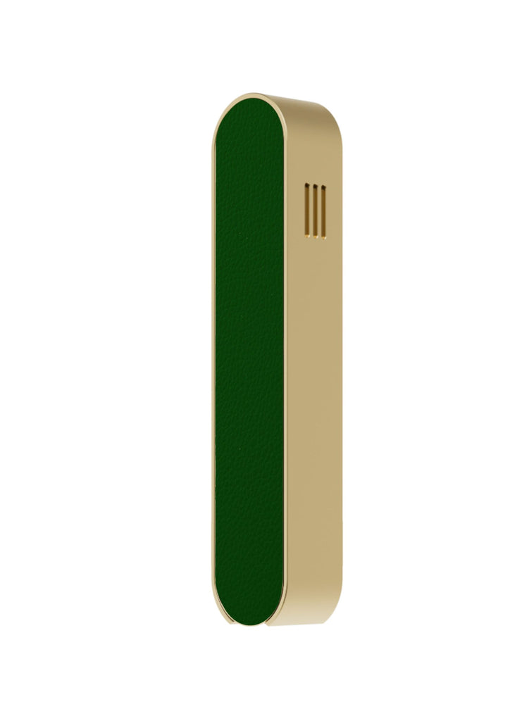 Picture of Uvtuvo Modern Judaica 1005GLG Mezuzah & Gold Base & Green Leather Cover