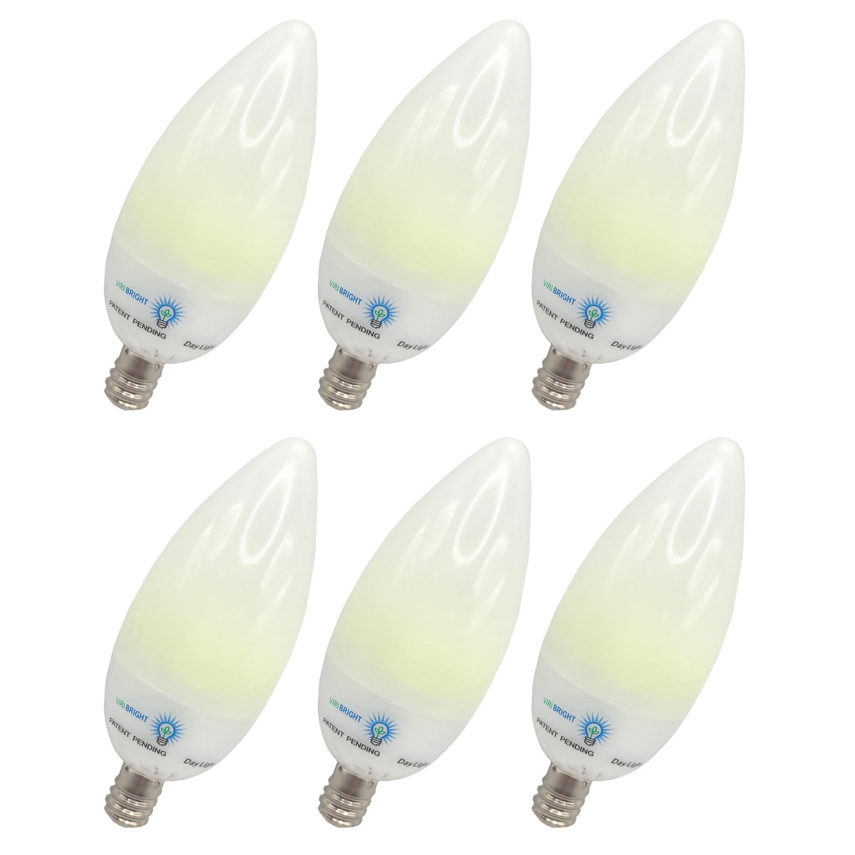 Picture of Viribright 74557-6 3.2W 6000K 22W Equivalent E12 LED Chandelier Daylight Bulb - Pack of 6