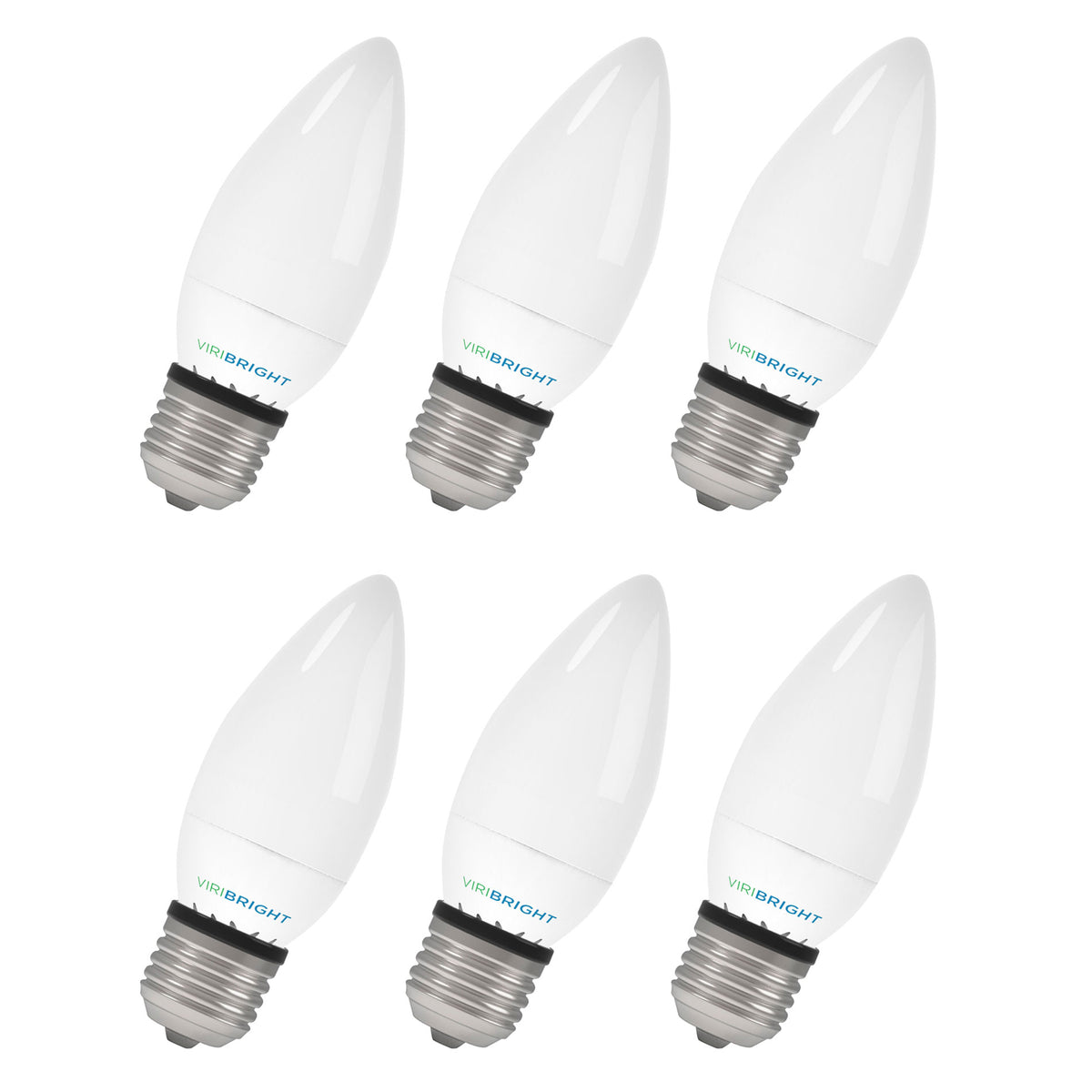 Picture of Viribright 750190-6 3.2W 4000k 40W Equivalent E26 LED Cool White Chandelier Bulb - Pack of 6
