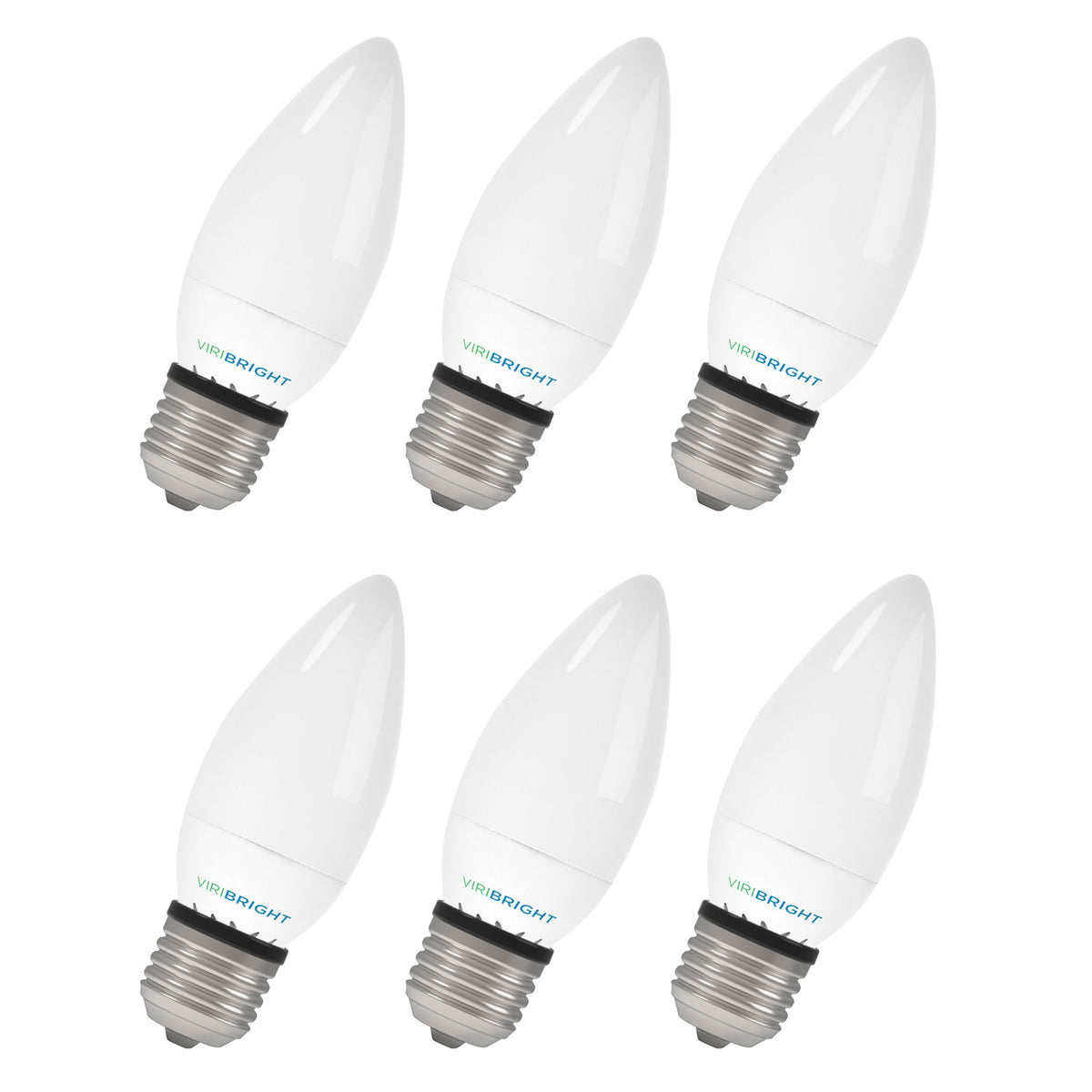 Picture of Viribright 750191-6 6500k 3.2W 40W Equivalent Daylight E26 LED Chandelier Bulb - Pack of 6