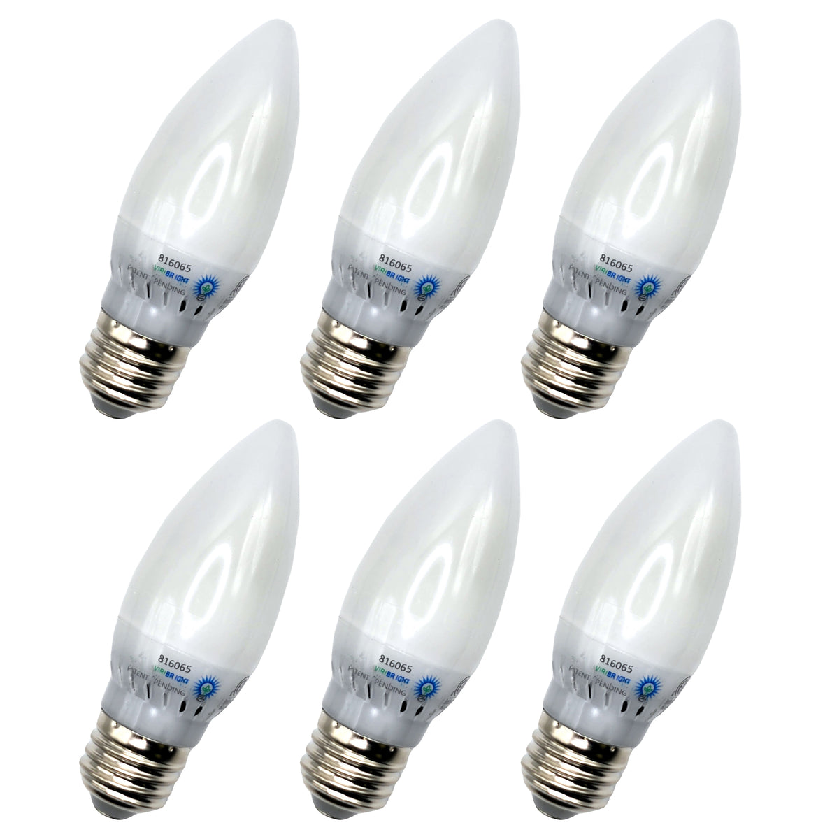 Picture of Viribright 753639-6 3.2W 40W Equivalent 6500K E26 LED Chand Daylight Bulb - Pack of 6