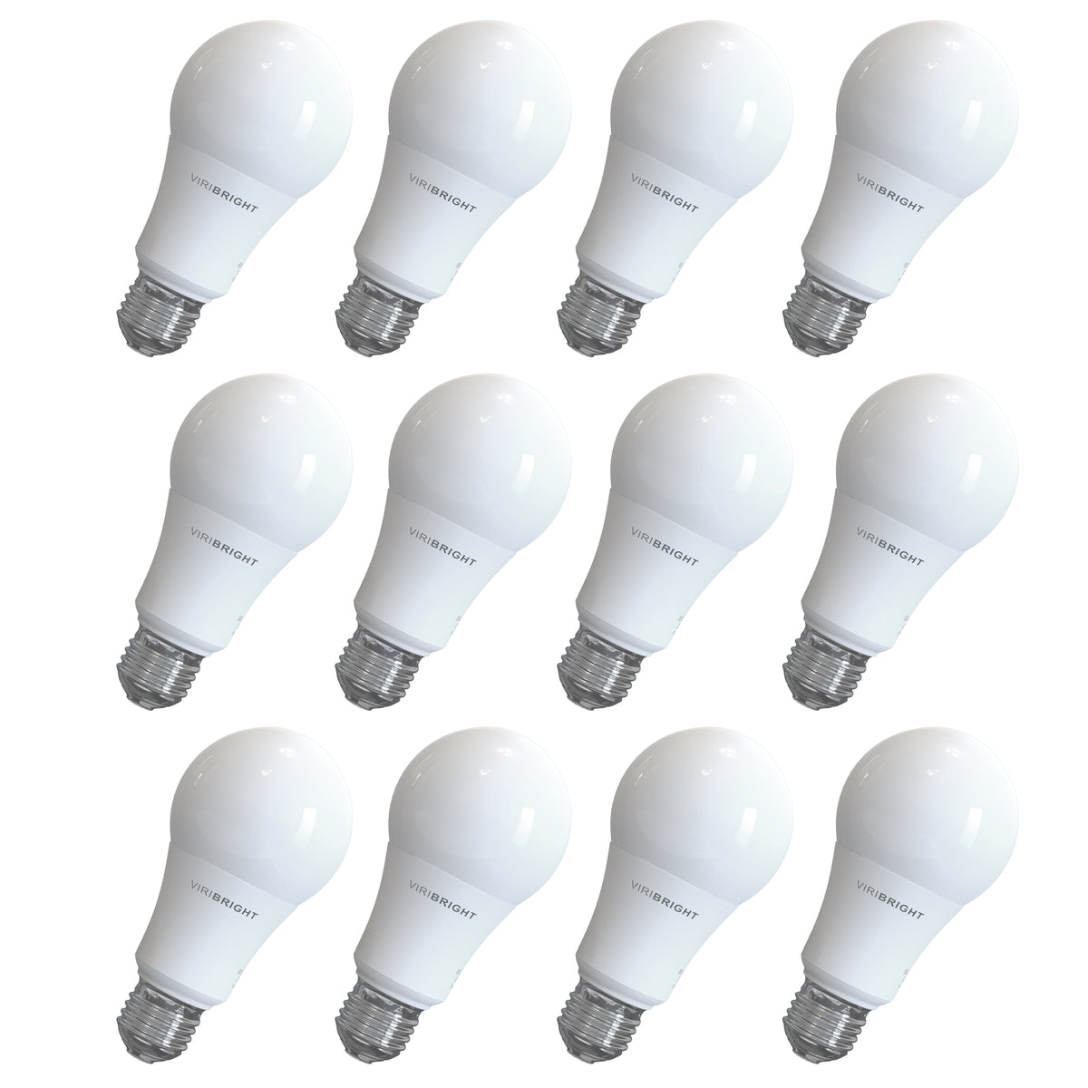 640340-12 60W Equivalent 9W 6500K A19 E26 Medium Base Non-Dim LED Light Bulb - Pack of 12 -  Viribright