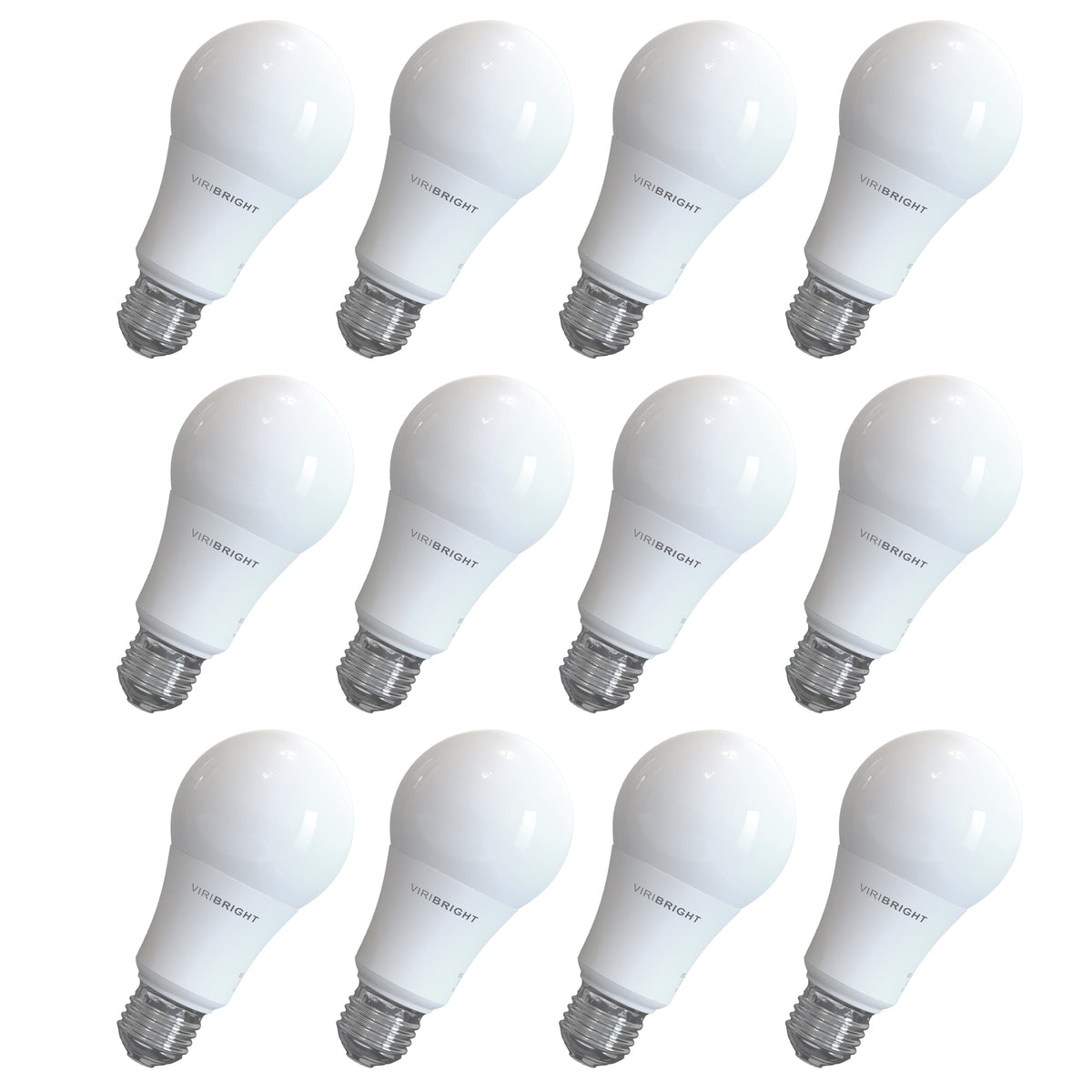 Picture of Viribright 750338-12SC 2700K 60W Equivalent Soft White A19 E26 Base LED Light Bulbs - Pack of 12