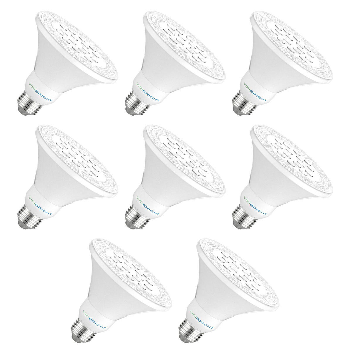 Picture of Viribright 754608-HD8 800 Lumens 75W Equivalent PAR30 Dimmable Short Neck Indoor LED Flood Light Bulb, Cool White - Pack of 8
