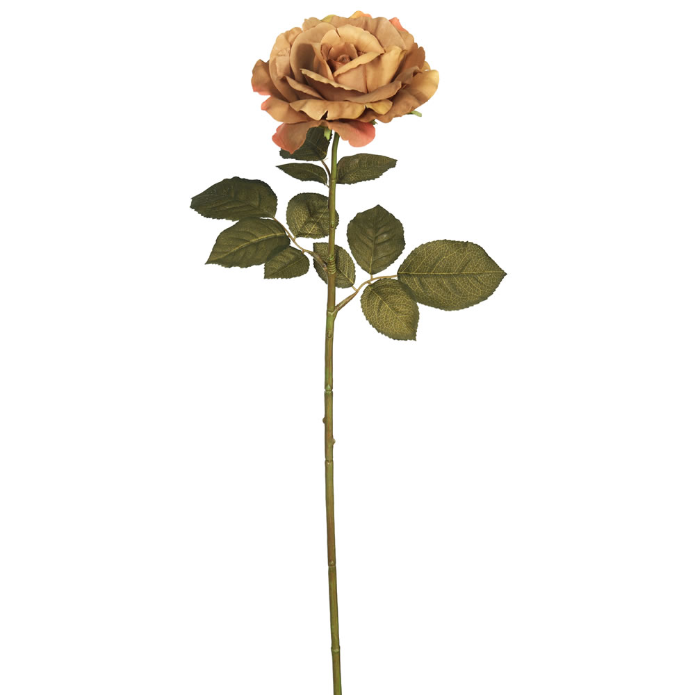 Picture of Vickerman FA174301 Autumn French Rose Floral Stem  Light Brown 