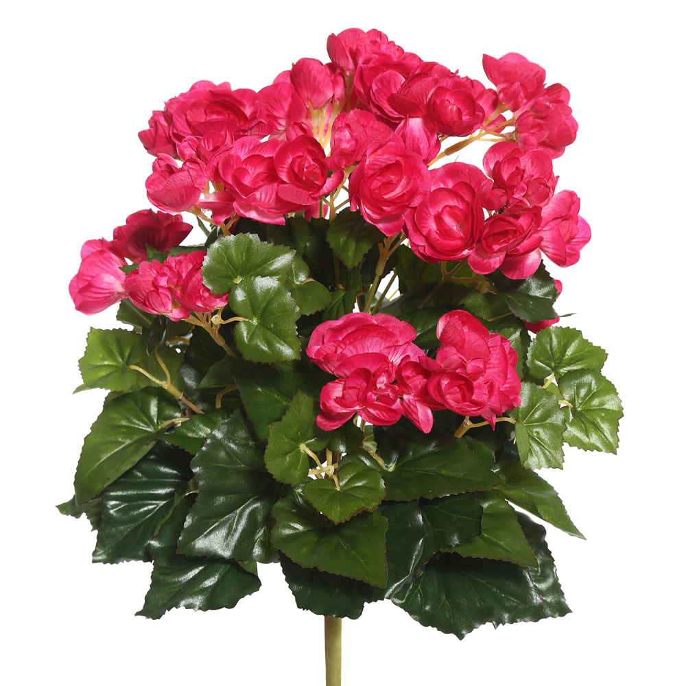 Picture of Vickerman FL170903 Hot Pink Begonia Floral Bush - 15.25 in.