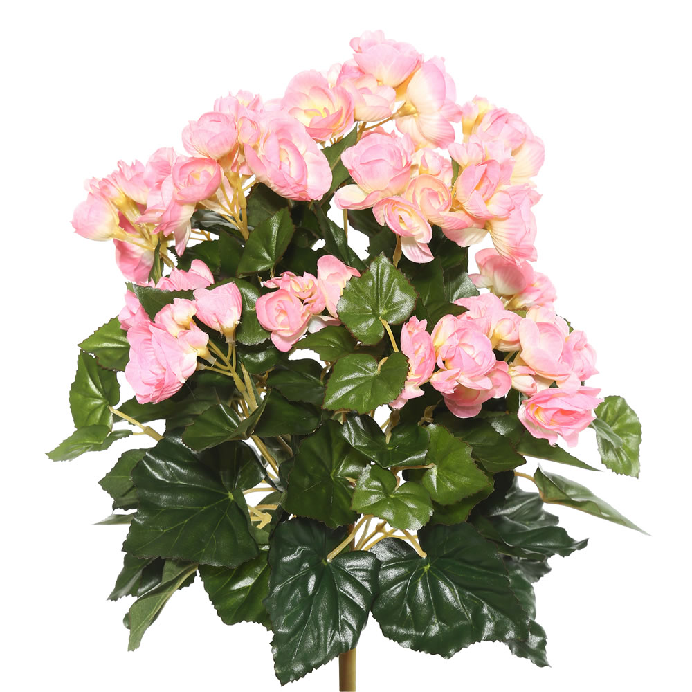 Picture of Vickerman FL170904 Light Pink Begonia Floral Bush - 15.25 in.
