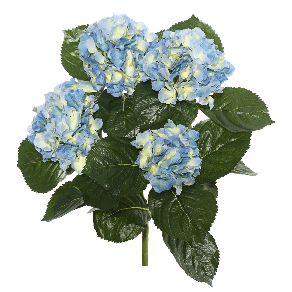 Picture of Vickerman FL171513 Blue Hydrangea X5 Floral Bush - 17.5 in.