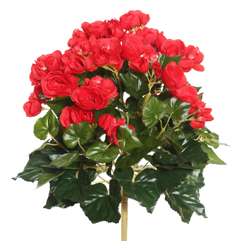 Picture of Vickerman FL170902 Red Begonia Floral Bush - 15.25 in.