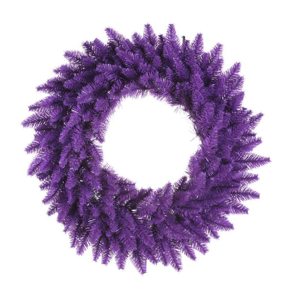 K163225LED Purple Dural-Lit Wreath with Purple LED Lights, 24 in.