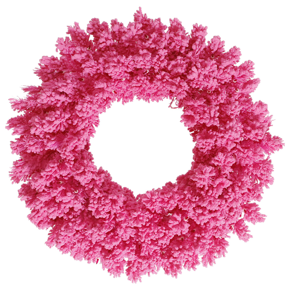 Flocked Pink Fir Wreath, 24 in.