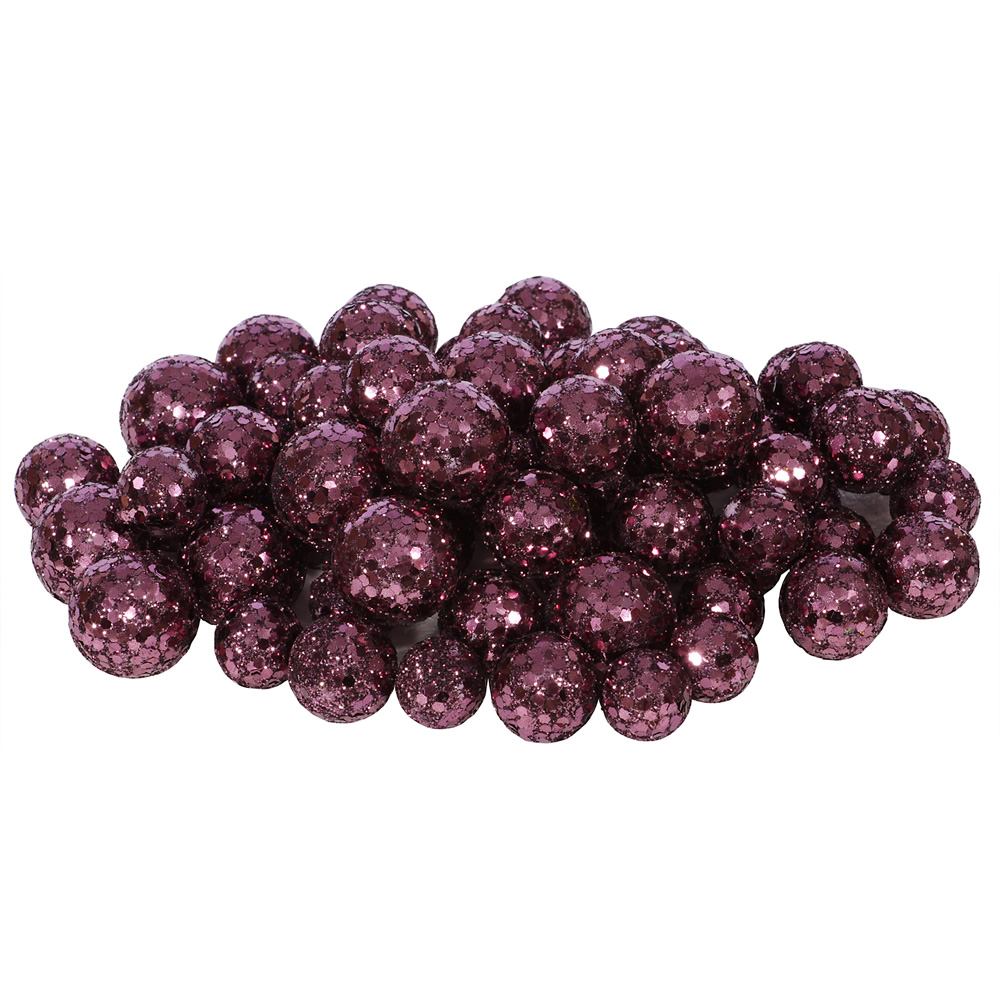 Vickerman 329599-20-25-30MM Dk Mauve Glitt Ball 72/Bag (L132220) Christmas Glitter Ball Decorations