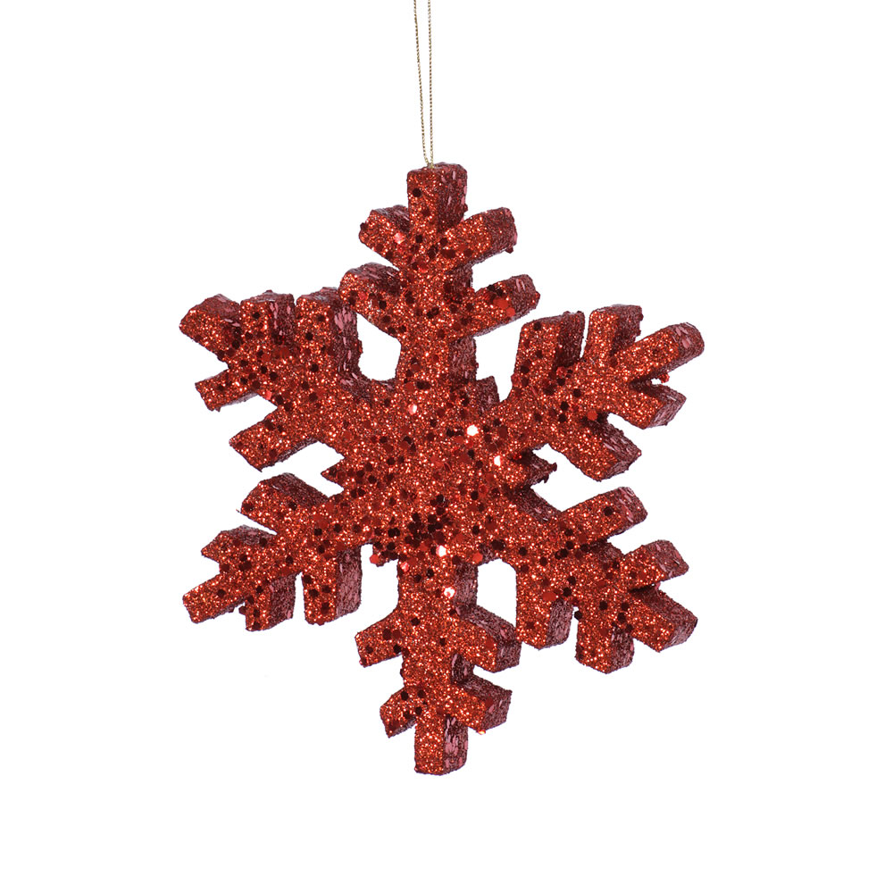 Red Outdoor Glitter Snowflake Ornament - 36 in.