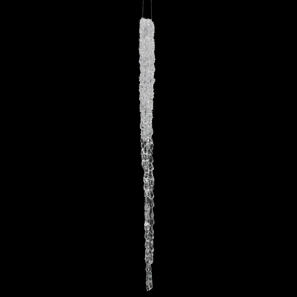Clear Glitter Icicle Ornament - 22 in. - 2 Per Bag