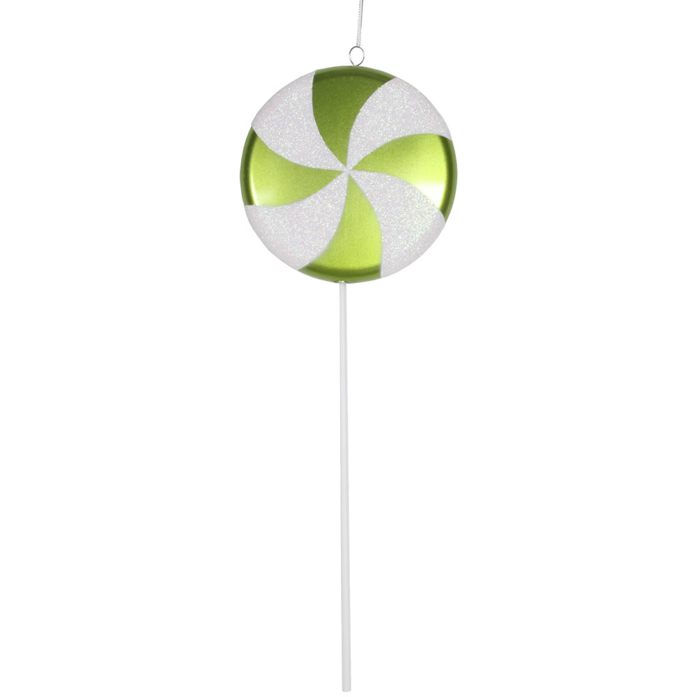 Lime Green & White Lollipop Candy Ornament, 17 in.
