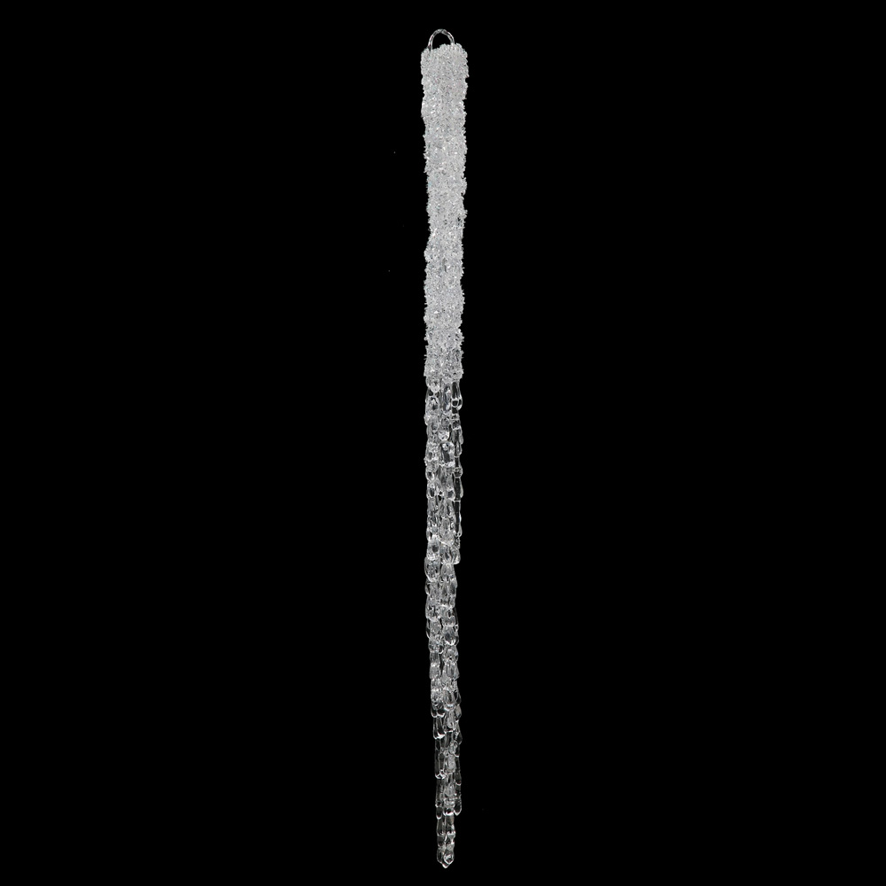 Clear Glitter Icicle Ornament - 30 in. - 2 Per Bag