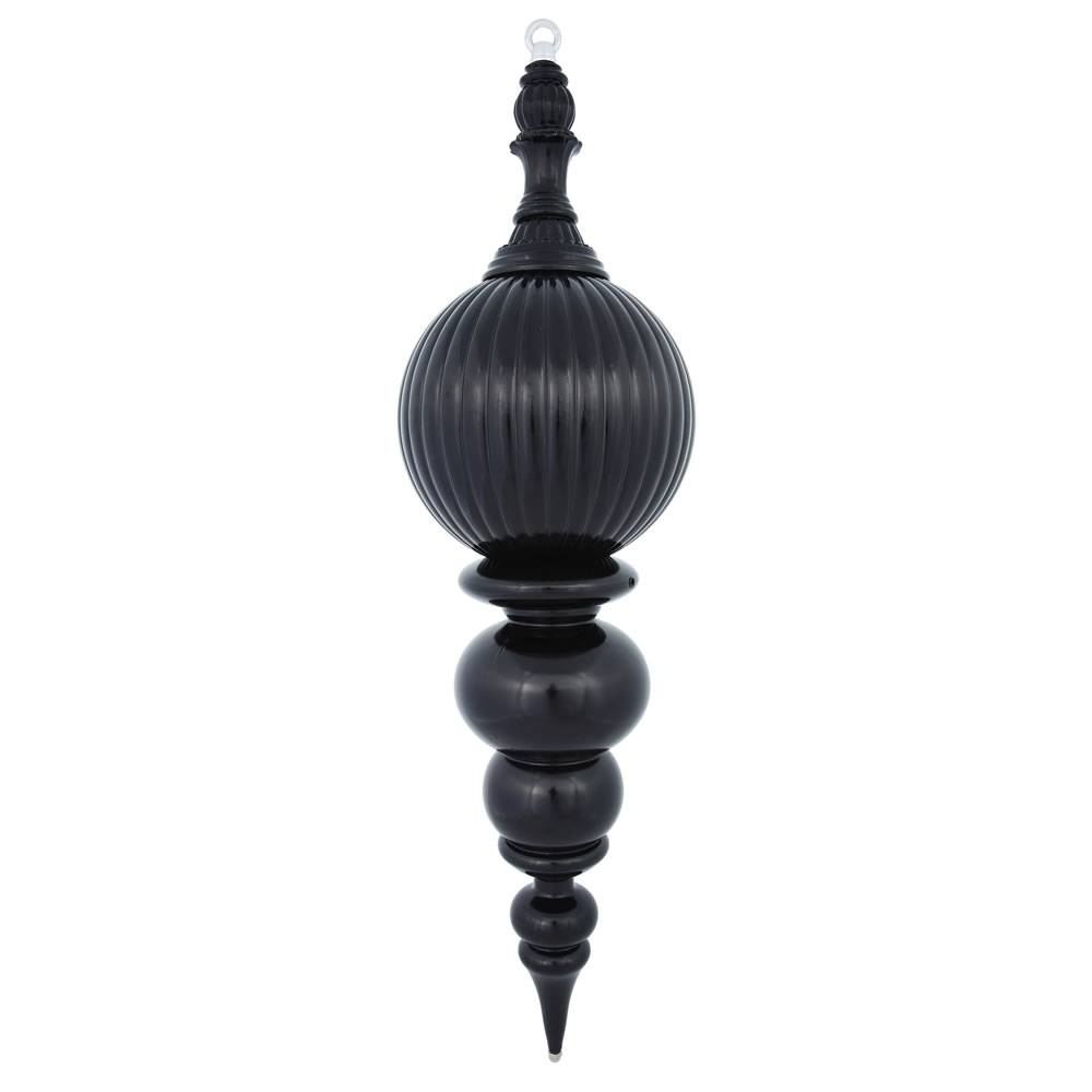 Black Shiny Finial Ornament, 28 in.