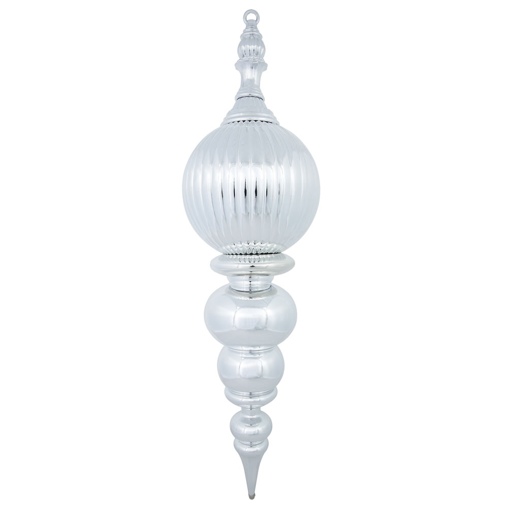 Silver Shiny Finial Ornament, 28 in.