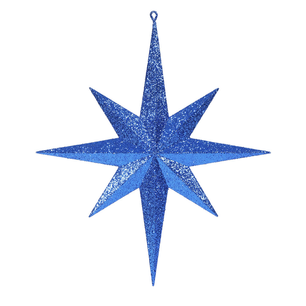 Blue Glitter Bethlehem Star Ornament, 15.75 in.