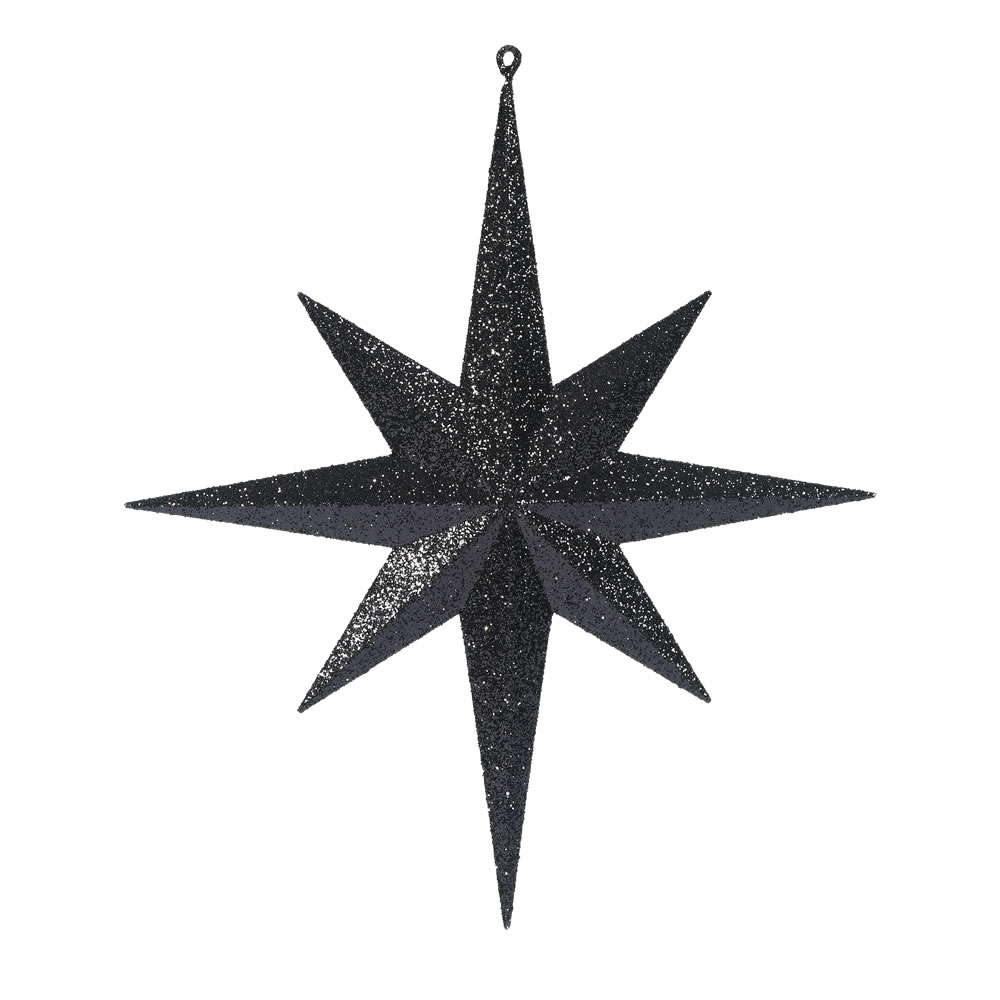 Black Glitter Bethlehem Star Ornament, 15.75 in.
