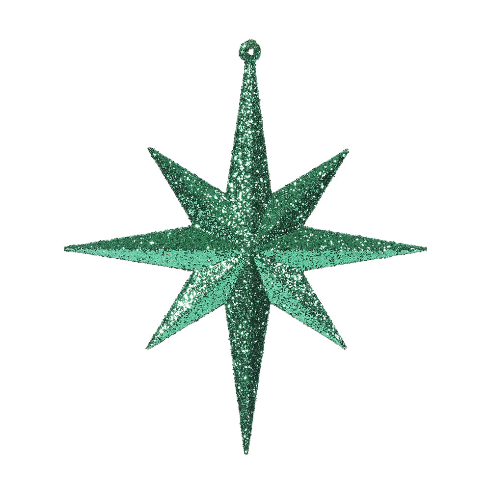 Green Glitter Bethlehem Star Ornament - 8 in. - 4 Per Box