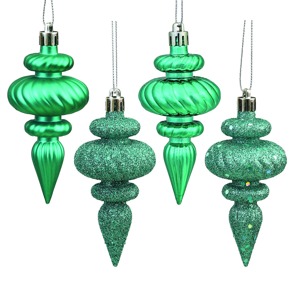 Teal 4 Finish Assorted Finial Ornament - 4 in. - 8 Per Box