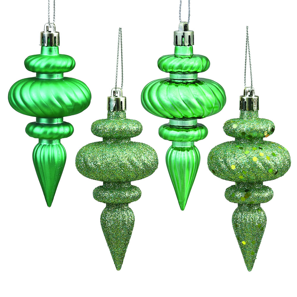 Sea Foam 4 Finish Assorted Finial Ornament - 4 in. - 8 Per Box
