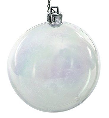 Clear Drilled Cap Ball Ornament - 2.75 in. - 12 per Bag