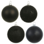 Black Glitter Drilled Ball Ornament - 2.75 in. - 12 per Bag