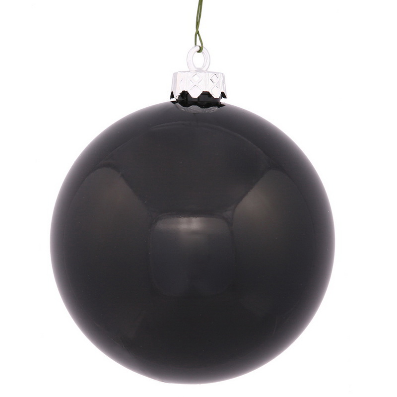 Black Shiny UV Ball Christmas Tree - 2.4 in. - 24 per Bag