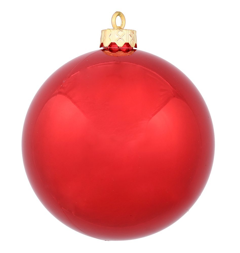 White Red 4 Finish Assorted Ball Ornament - 2.4 in. - 24 per Box