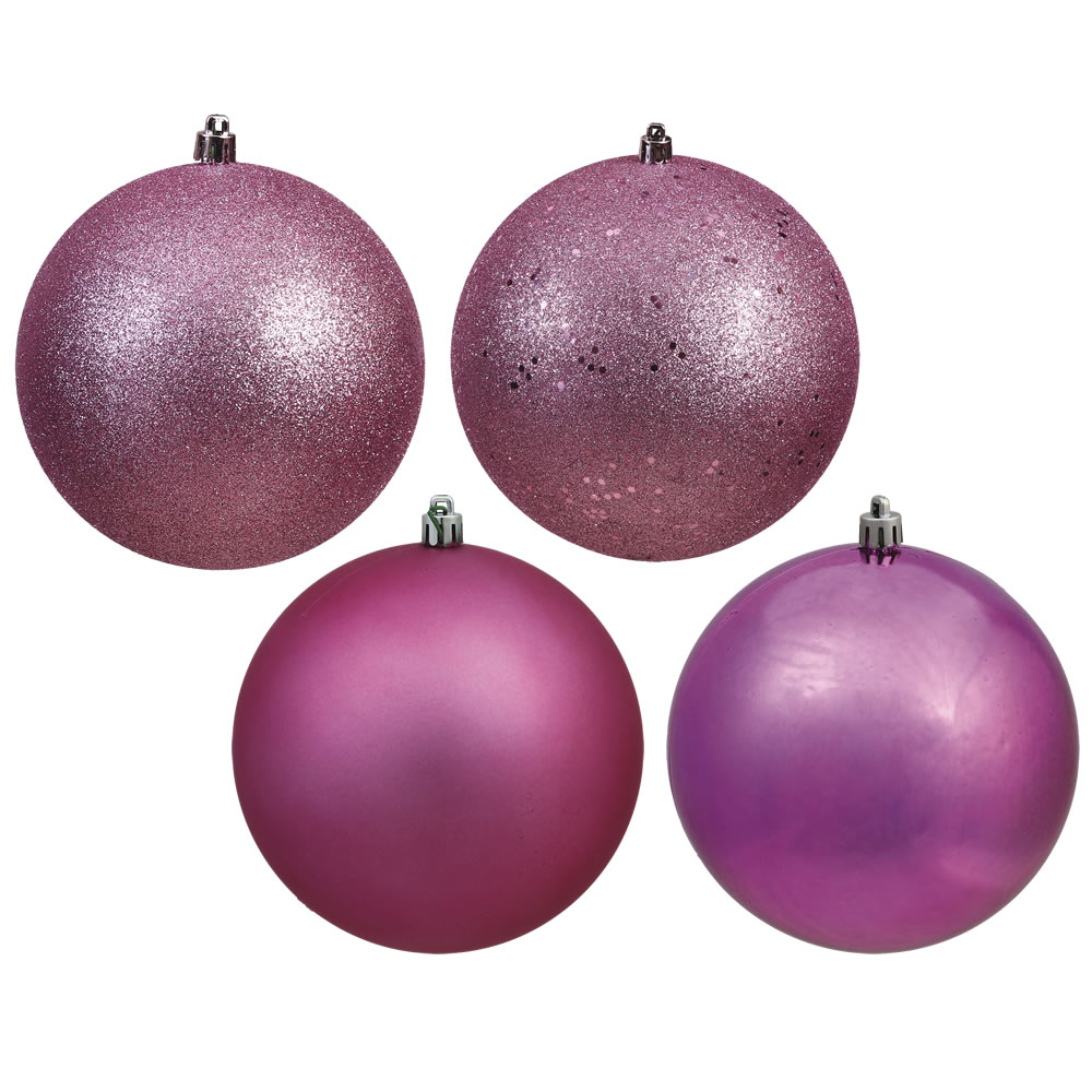 Mauve 4 Finish Assorted Ball Ornament, 2.75 in. - 20 per Box