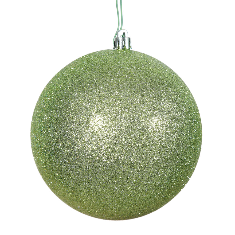 Celadon Glitter Drilled Ball Ornament, 3 in. - 12 per Bag