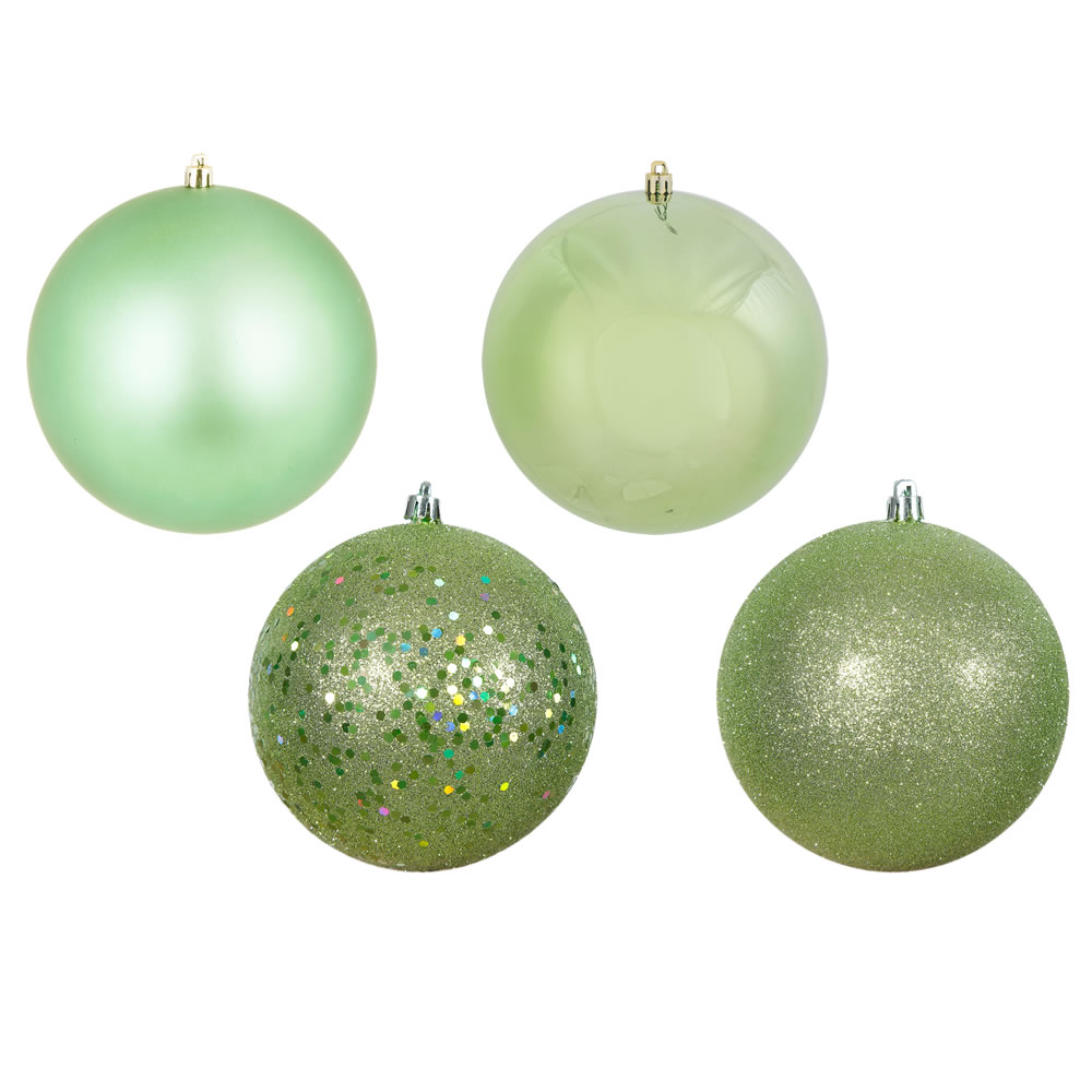 Celadon 4 Finish Assorted Ball Ornament, 4 in. - 12 per Box