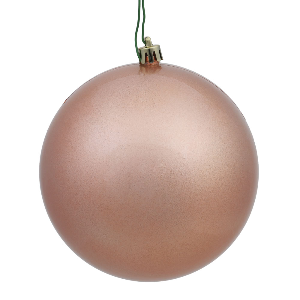 Rose Gold Candy UV Drilled Ball Ornament, 3 in. - 12 per Bag