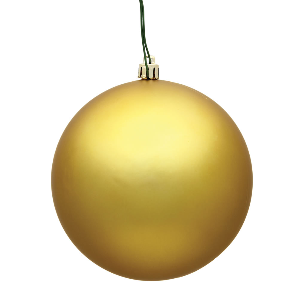 Gold Matte UV Drilled Ball Ornament, 4.75 in. - 4 per Bag