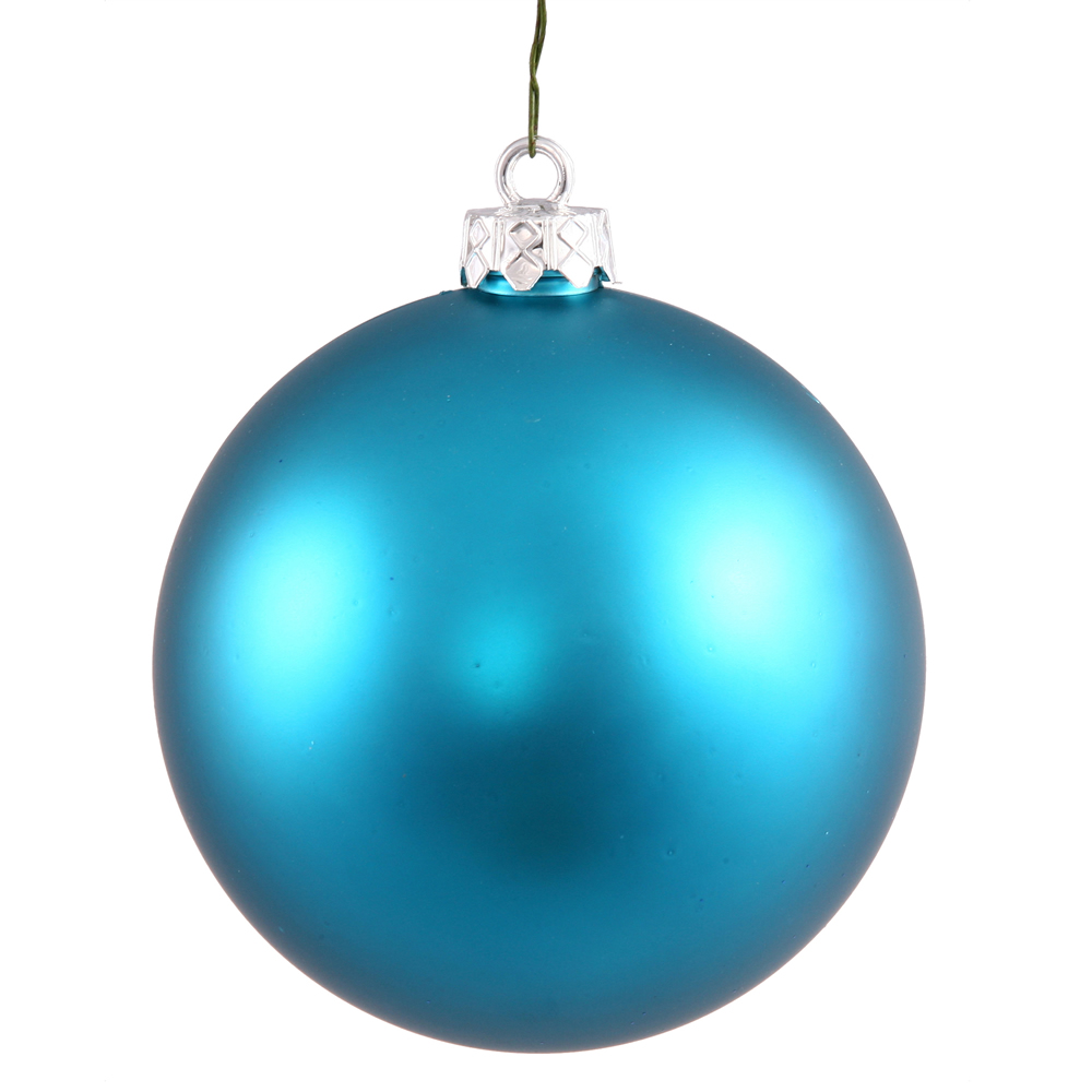 Turquoise Matte UV Drilled Ball Ornament, 2.75 in. - 12 per Bag