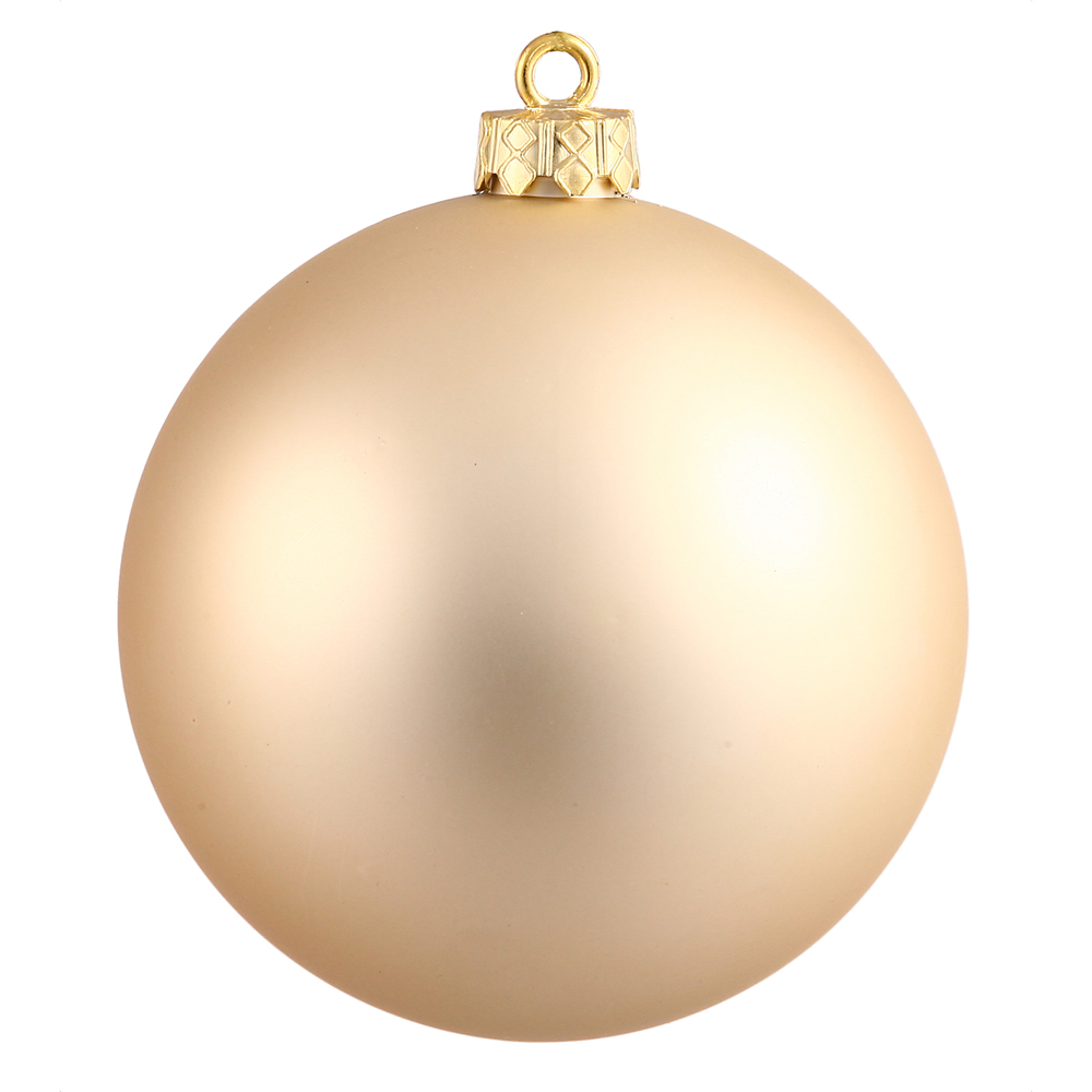Champagne Matte UV Drilled Ball Ornament, 2.75 in. - 12 per Bag