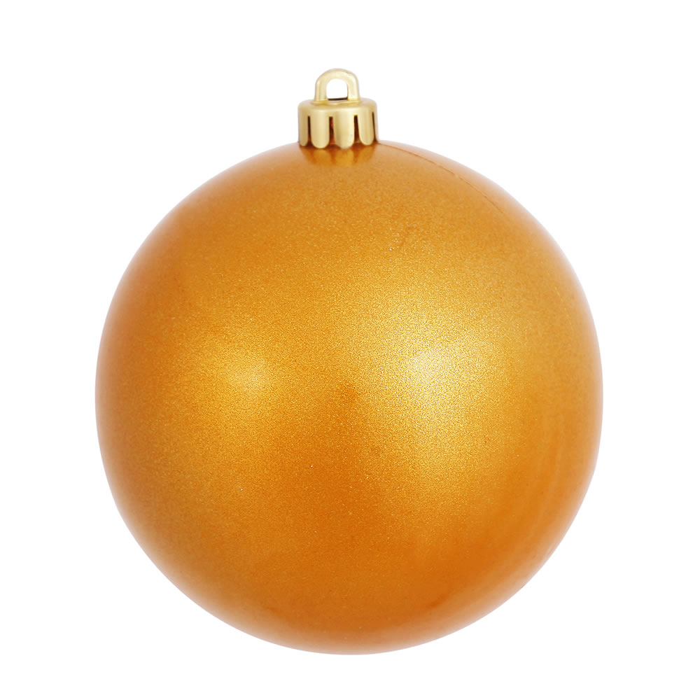 Antique Gold Candy UV Drilled Ball Ornament, 4.75 in. - 4 per Bag