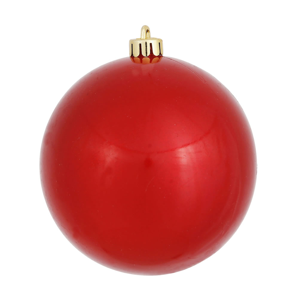 Red Candy UV Drilled Ball Ornament, 6 in. - 4 per Bag