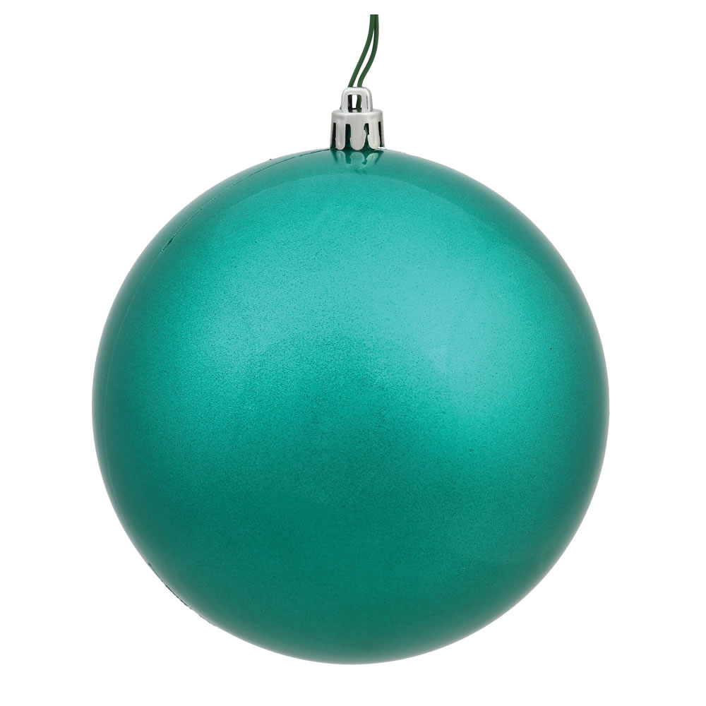 Teal Candy UV Drilled Ball Ornament, 6 in. - 4 per Bag