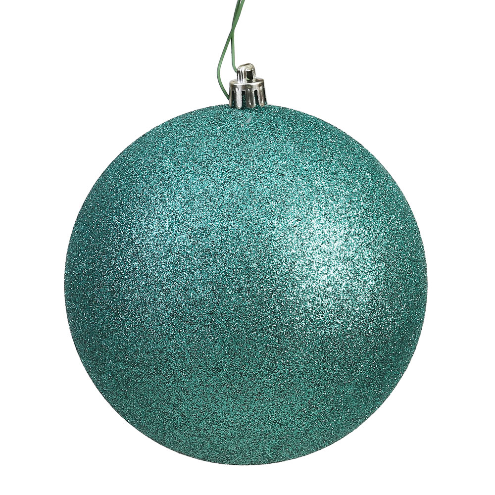 Sea Foam Glitter Drilled Ball Ornament, 6 in. - 4 per Bag