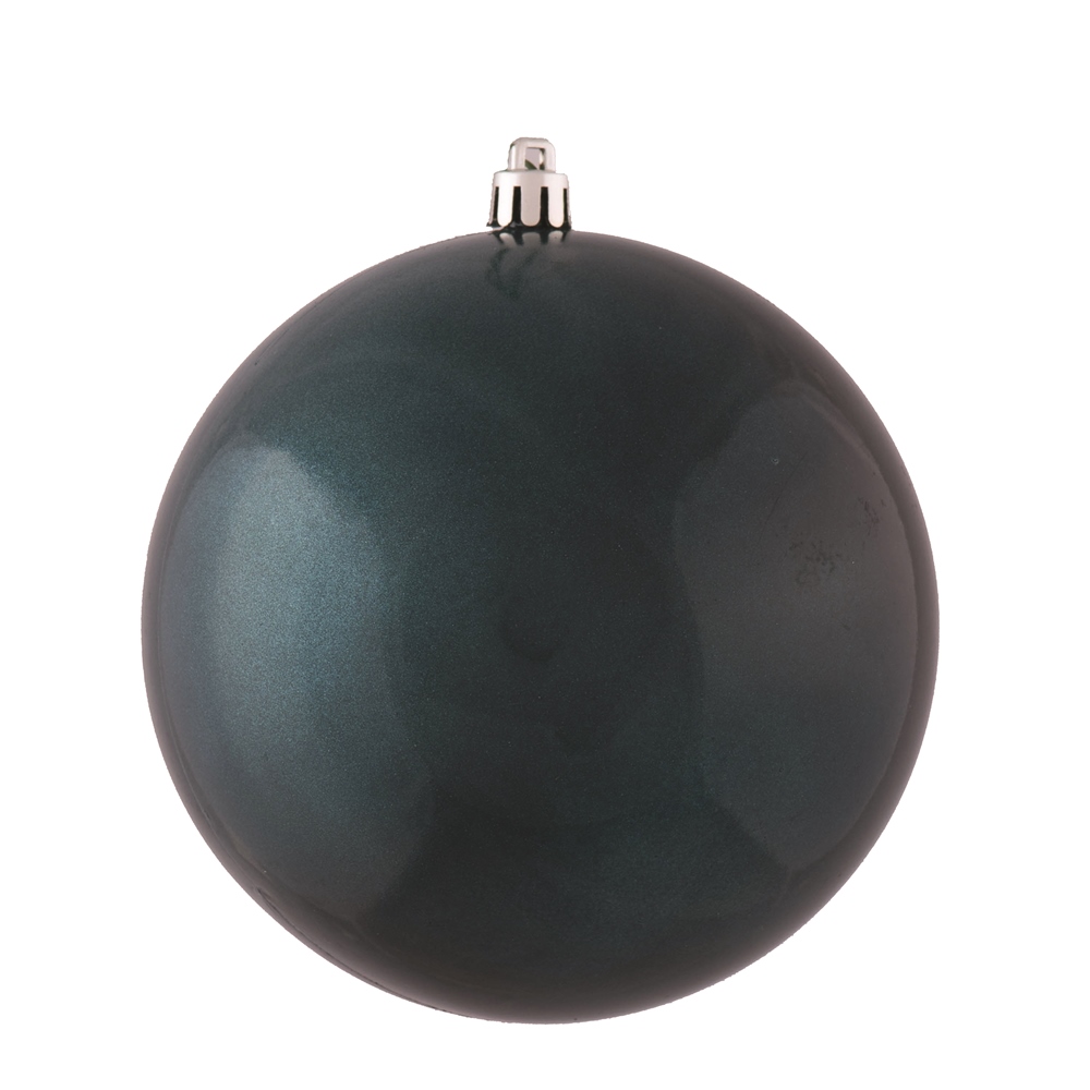Sea Blue Candy UV Drilled Ball Ornament - 6 in. - 4 per Bag
