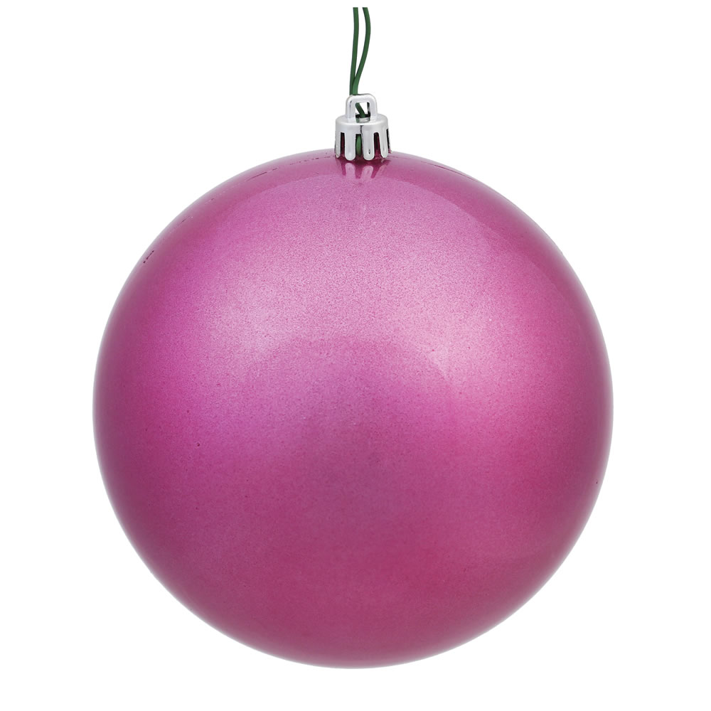 Mauve Candy UV Drilled Cap Ball Ornament, 8 in.
